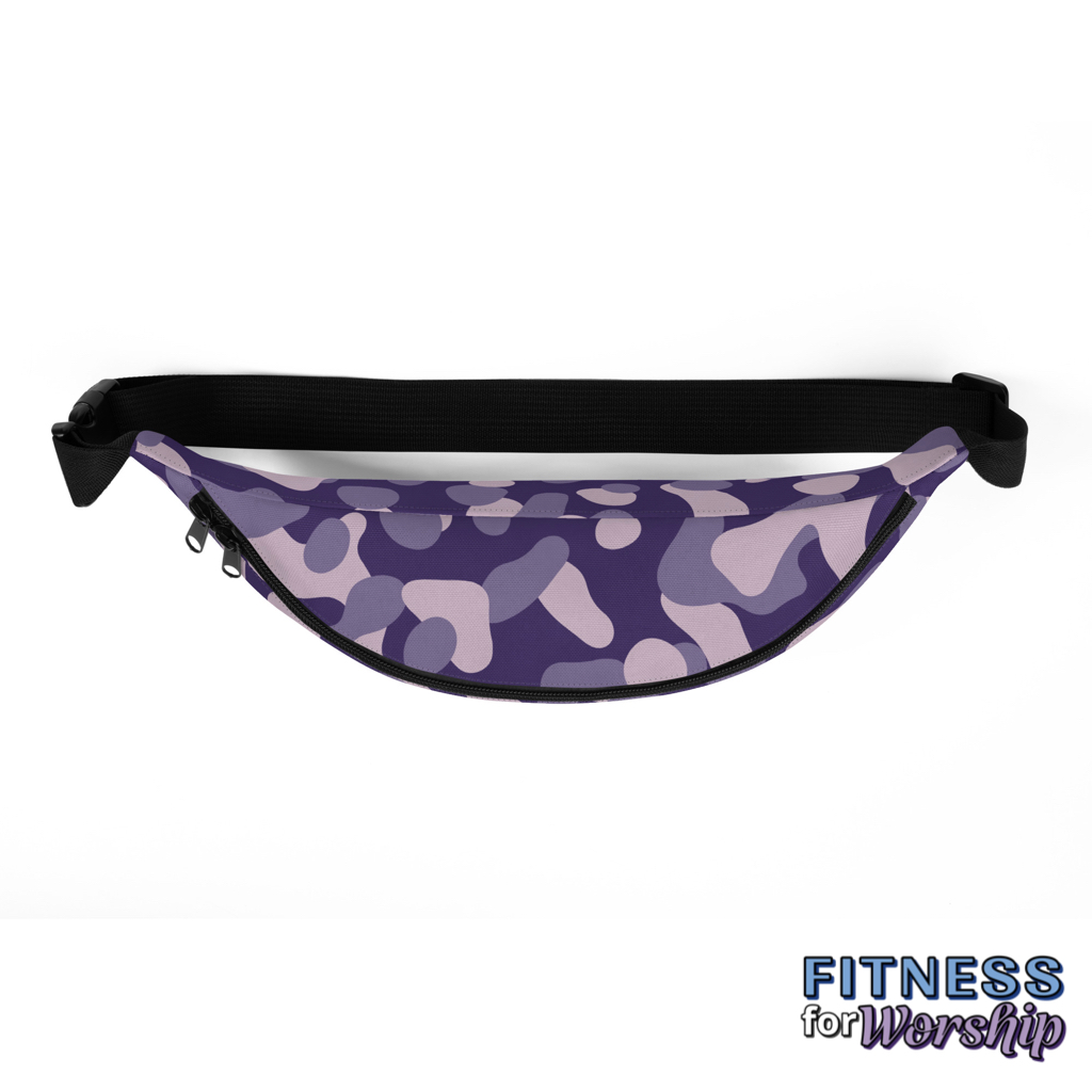 STRONG Purple Camo Waist Bag by Fitness for Worship
