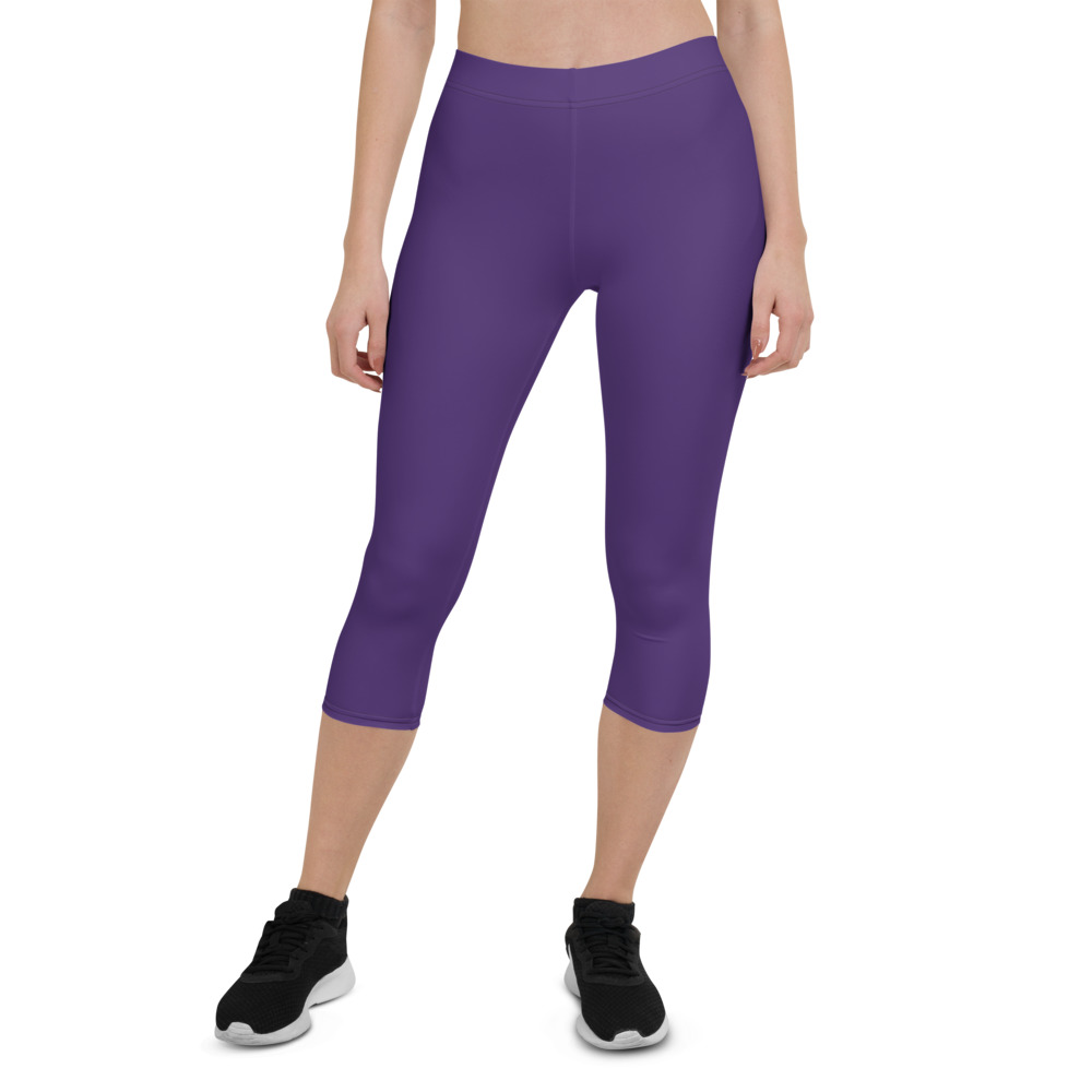 Purple Capri Leggings for Women by Fitness for Worship