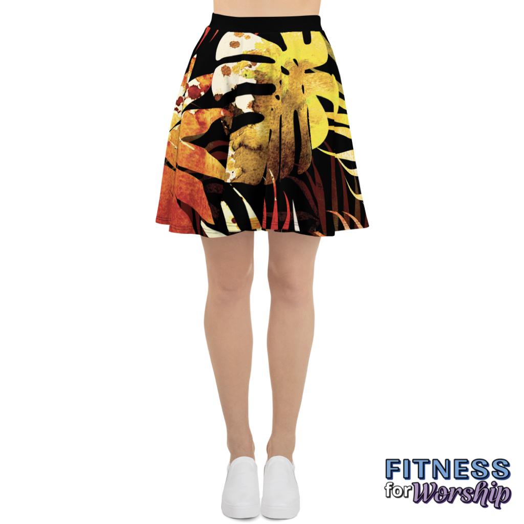 Autumn Leaves Skater Skirt by Fitness for Worship