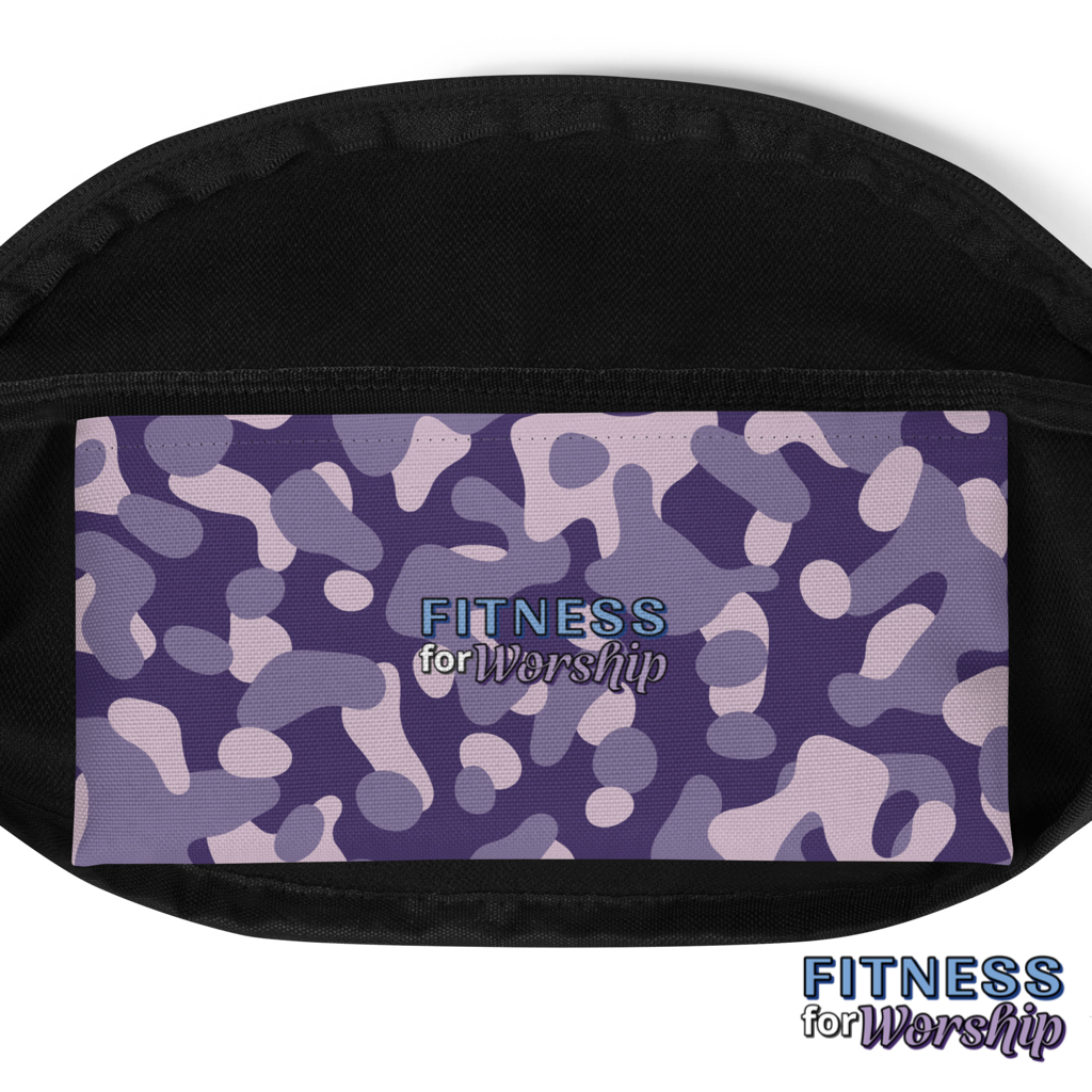 STRONG Purple Camo Waist Bag by Fitness for Worship