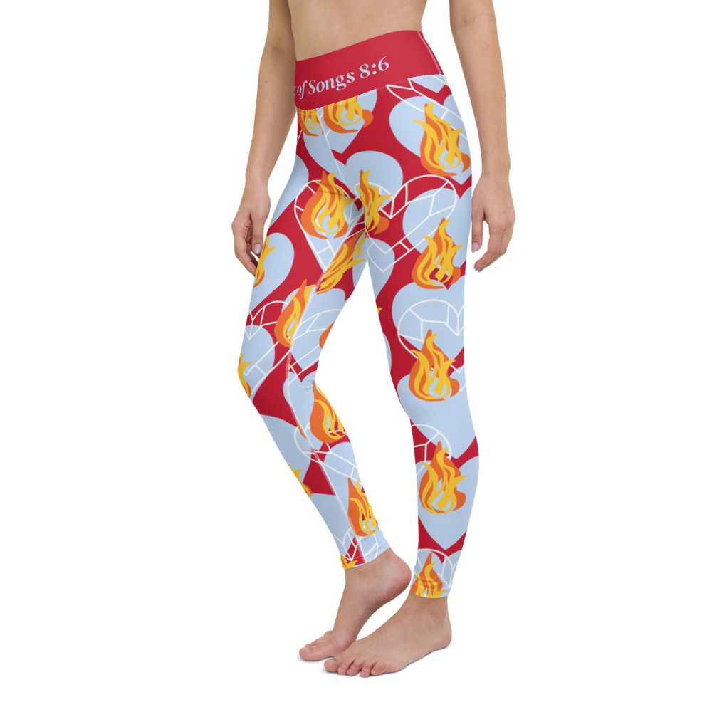 Flames of Fire High Waist Leggings for Women by Fitness for Worship