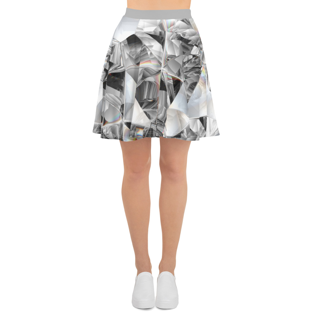 Silver Diamonds Skater Skirt by Fitness for Worship