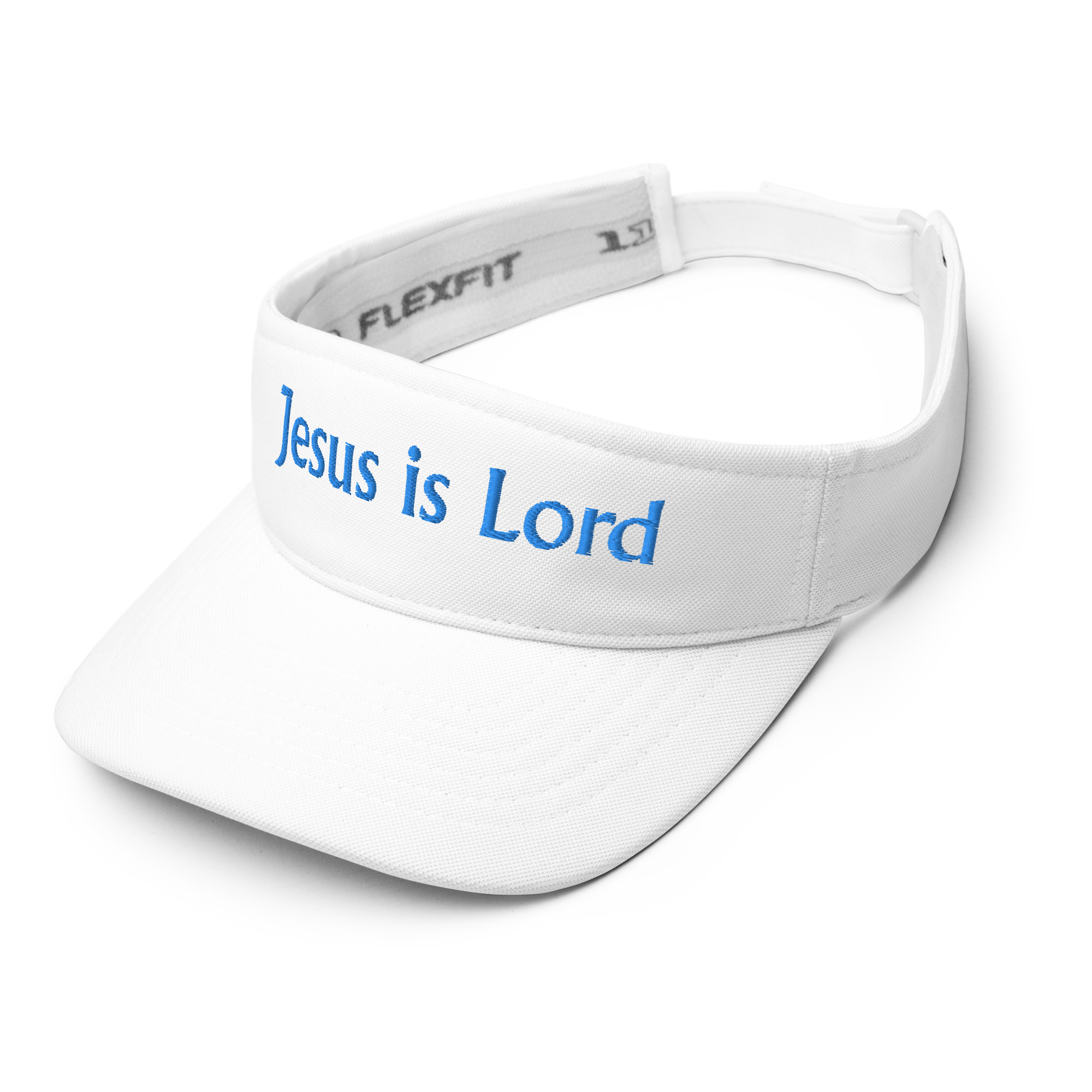 white Jesus is Lord Visor by Fitness for Worship