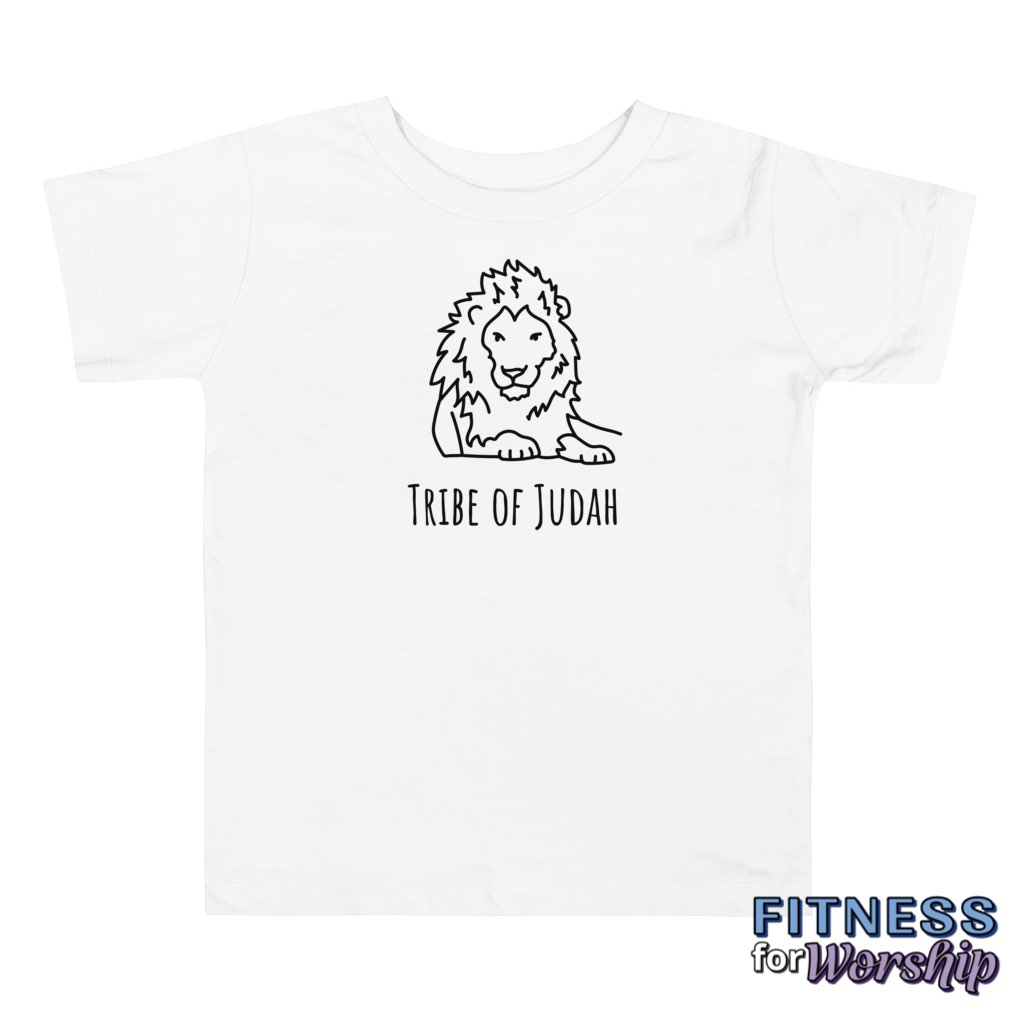 White Lion Tribe of Judah Short Sleeve T-Shirt for Toddlers by Fitness for Worship