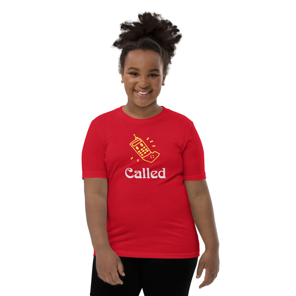Youth Called T-Shirt in Red, front