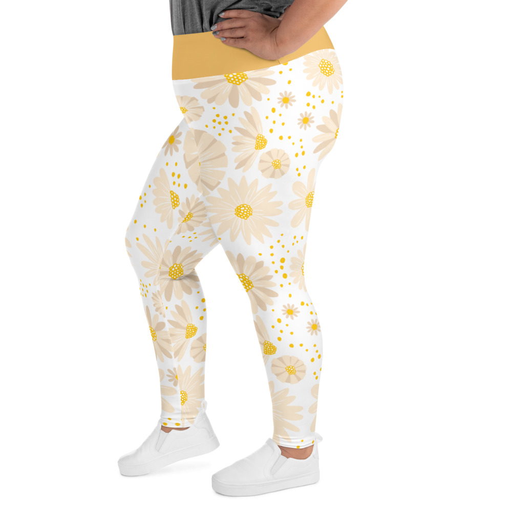 Daisies High Waist Leggings for Women by Fitness for Worship