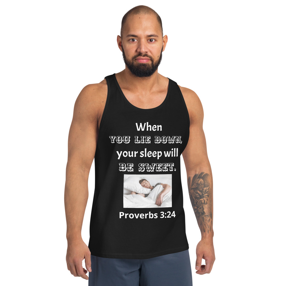Sweet Sleep Black Tank Top for Men by Fitness for Worship