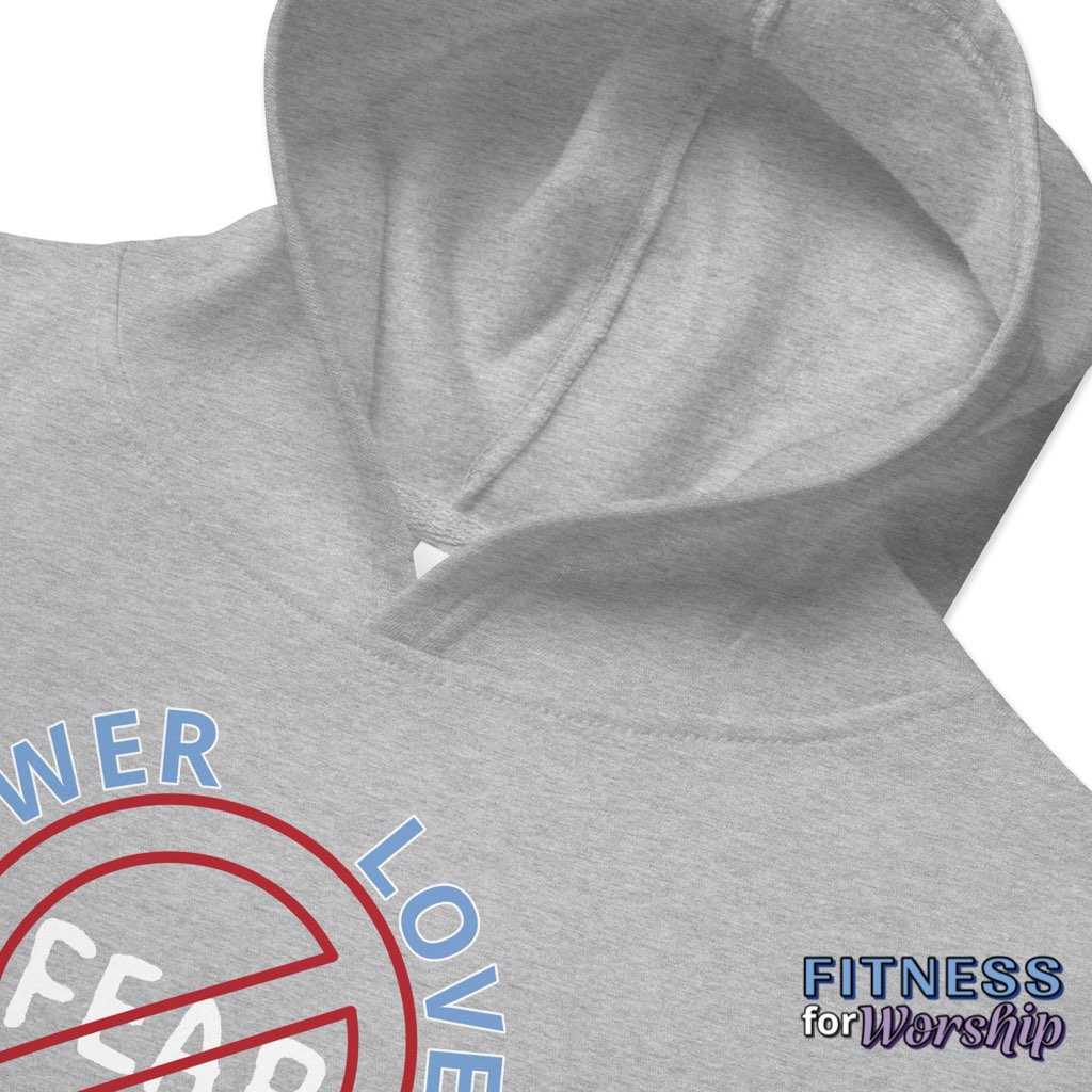 "No Fear" 2 Timothy 1:7 Fleece Hoodie for Kids by Fitness for Worship