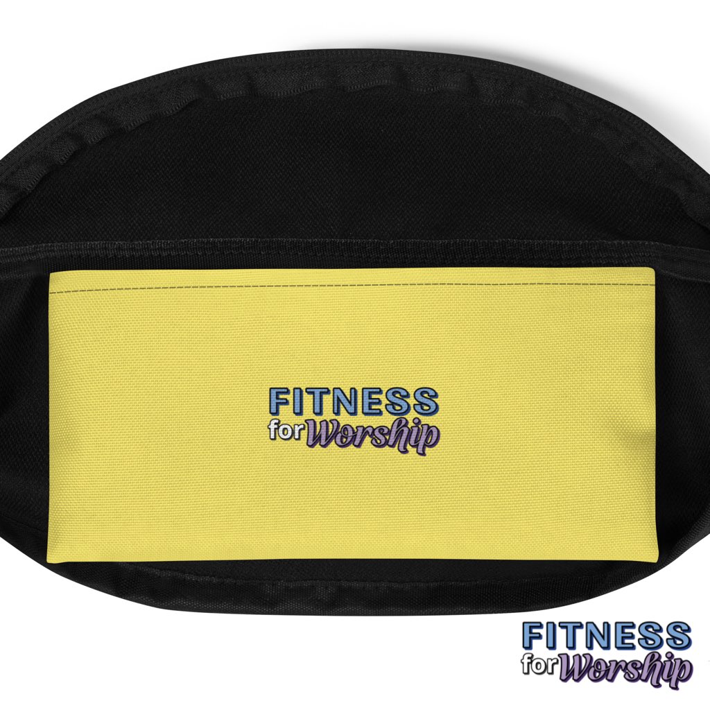 inside pocket of Property of Jehovah Waist Bag by Fitness for Worship