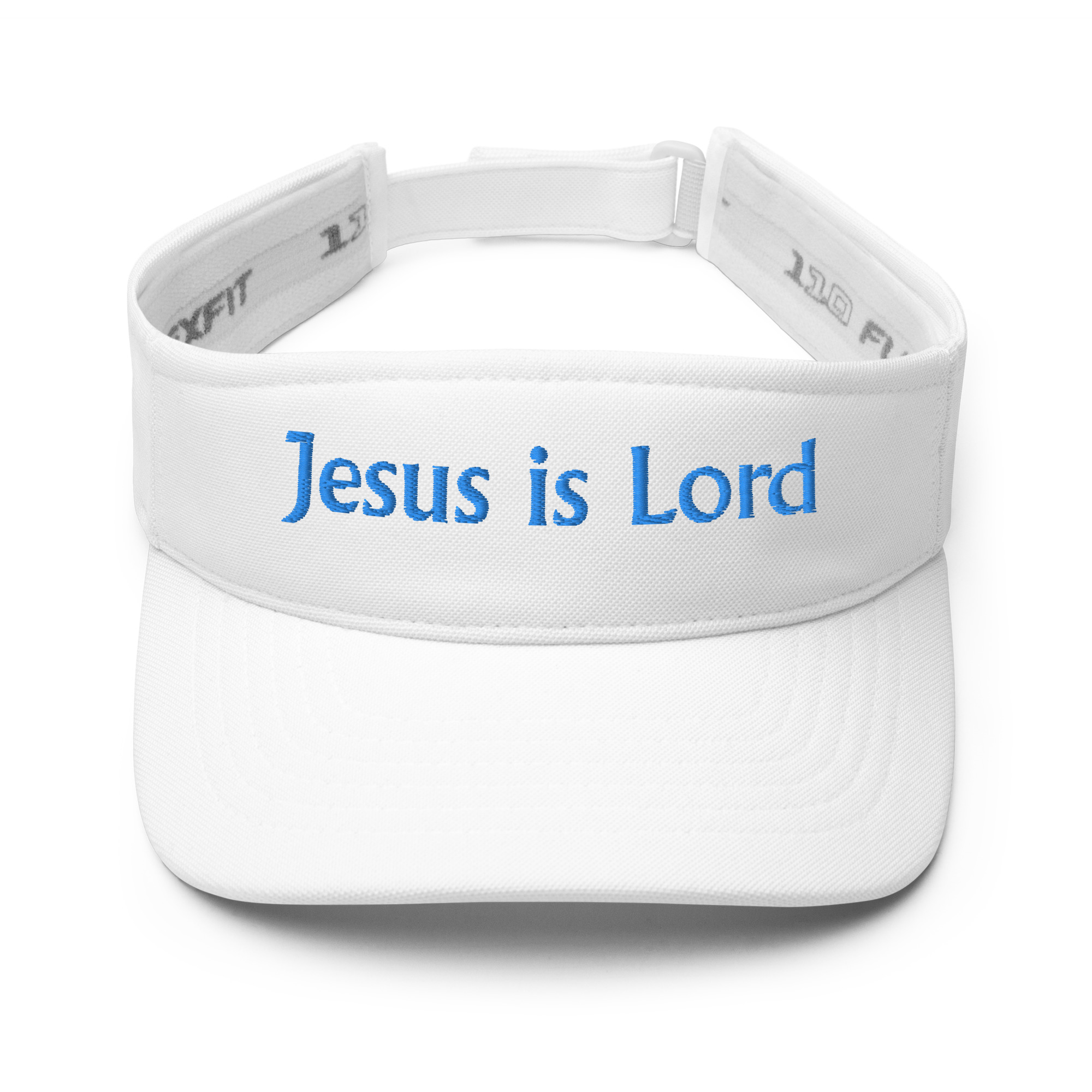 white Jesus is Lord Visor by Fitness for Worship