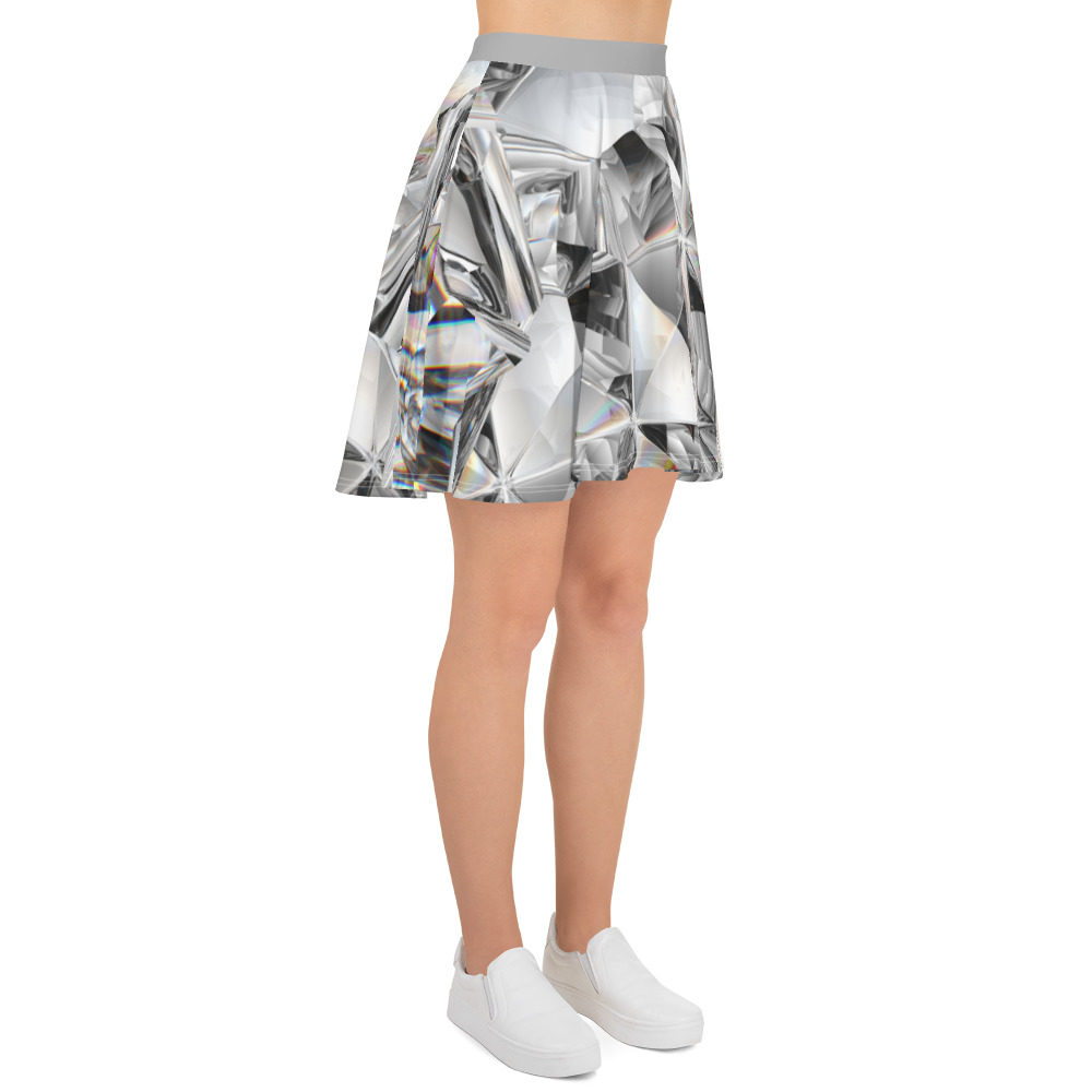 Silver Diamonds Skater Skirt by Fitness for Worship