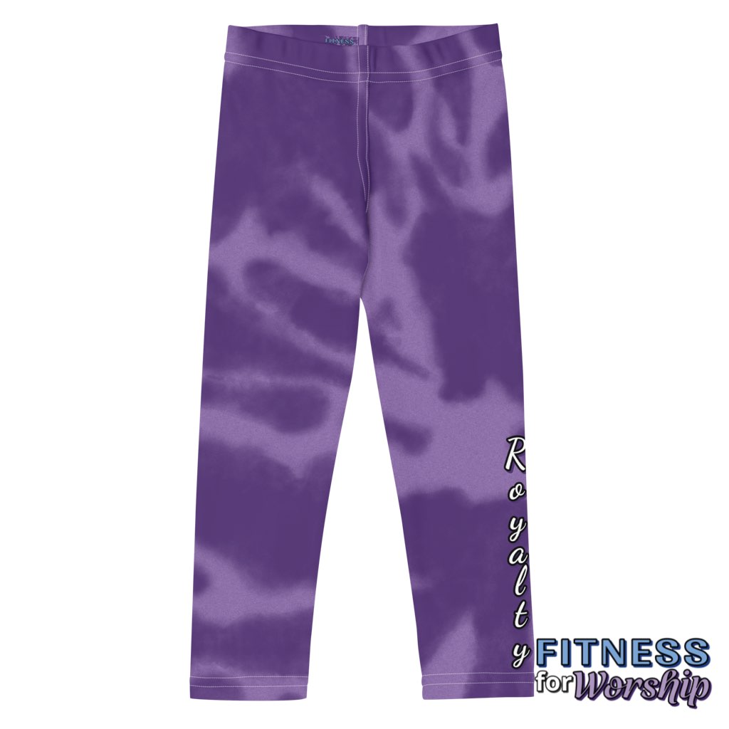 “Royalty” Purple Tie-Dye Leggings for Girls – Kids, Toddlers by Fitness for Worship
