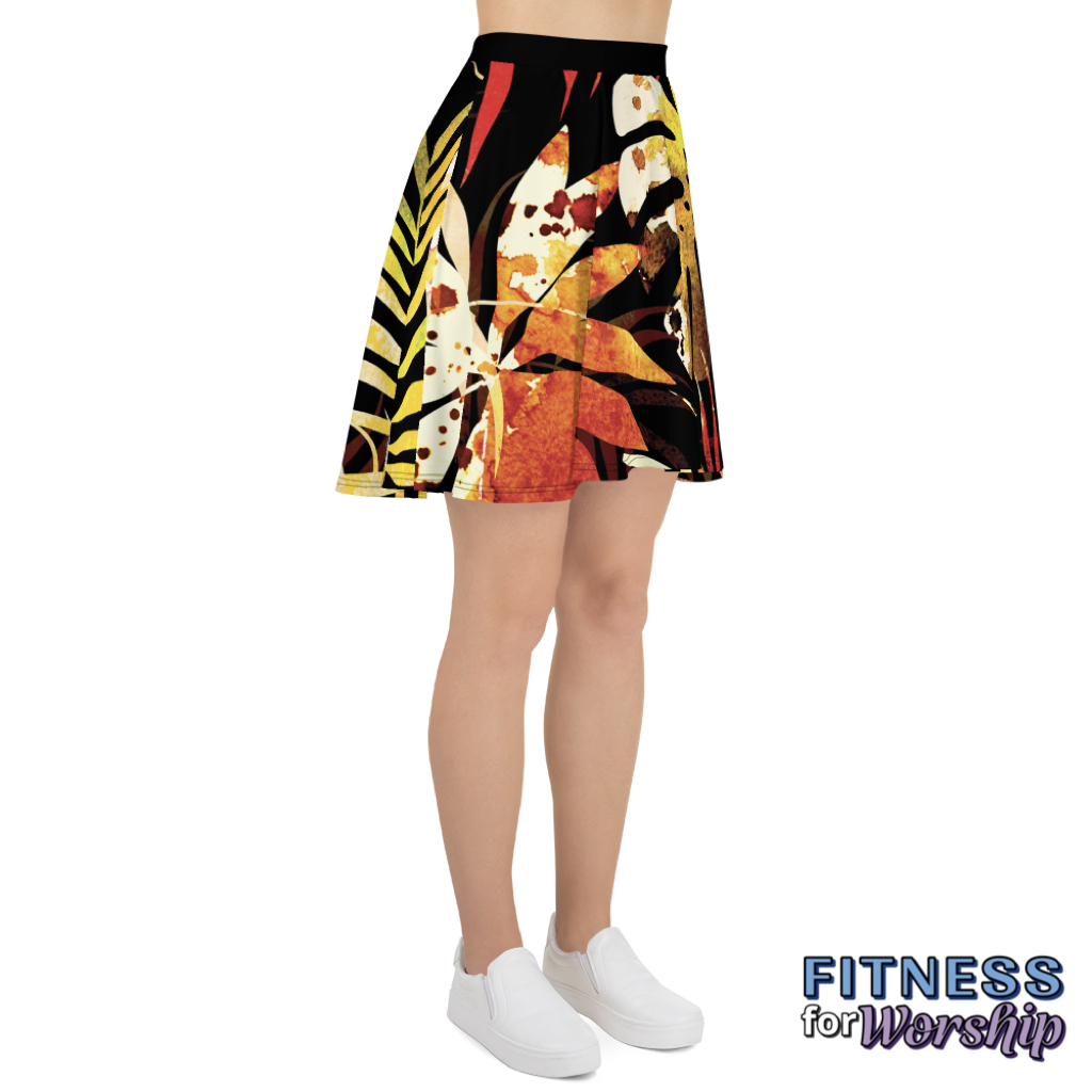 Autumn Leaves Skater Skirt by Fitness for Worship