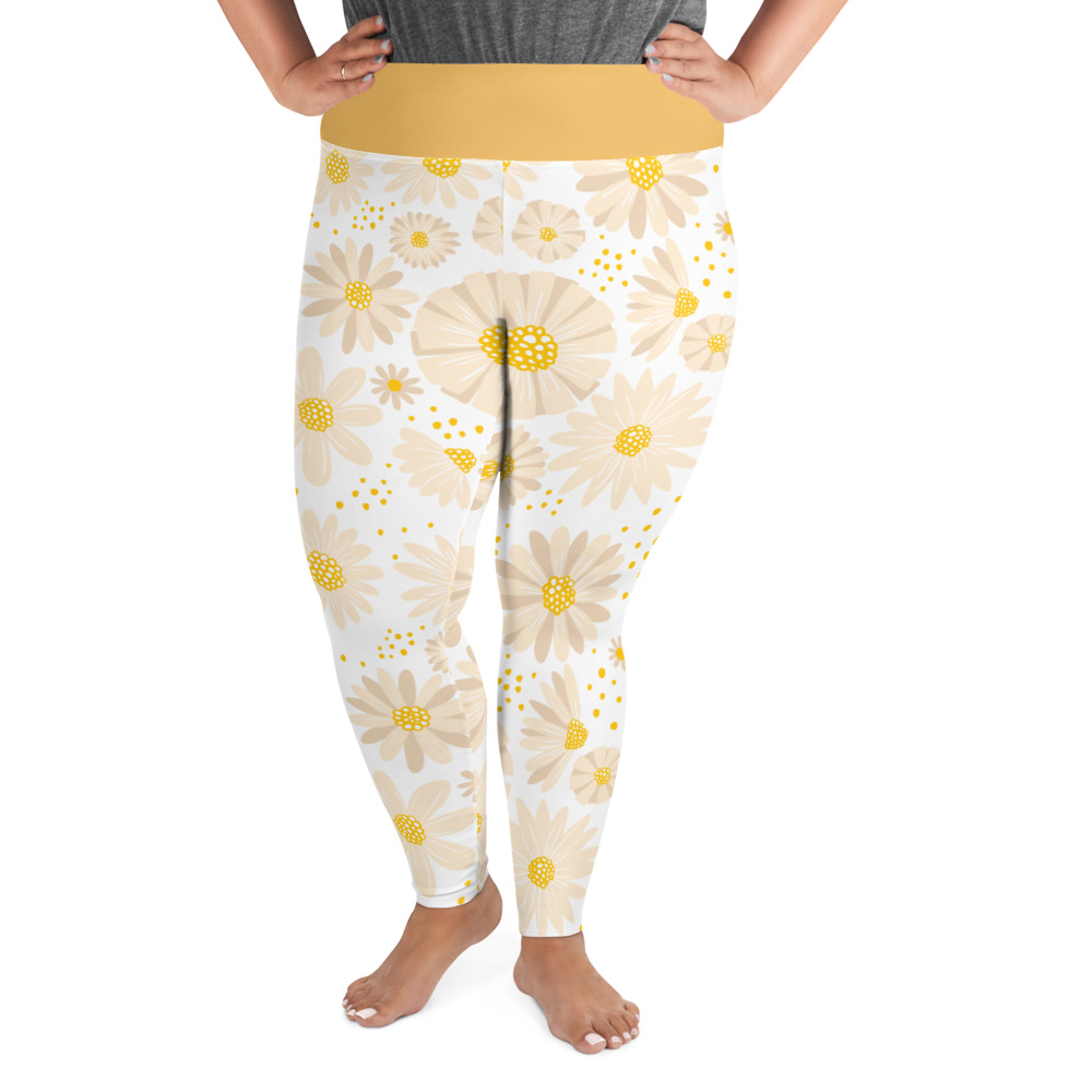 Daisies High Waist Leggings for Women by Fitness for Worship