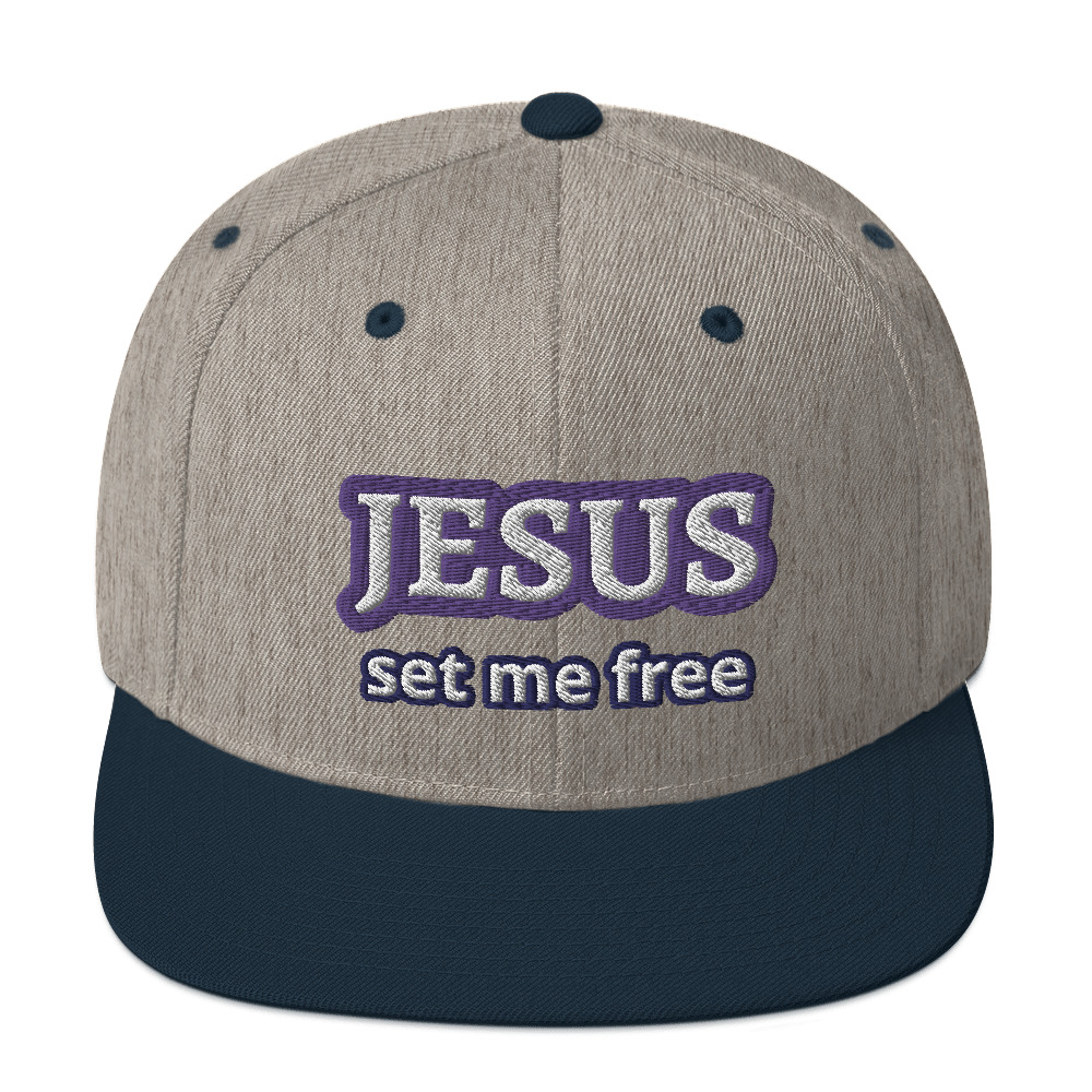 JESUS Set Me Free Two-Tone Snapback Hat by Fitness for Worship