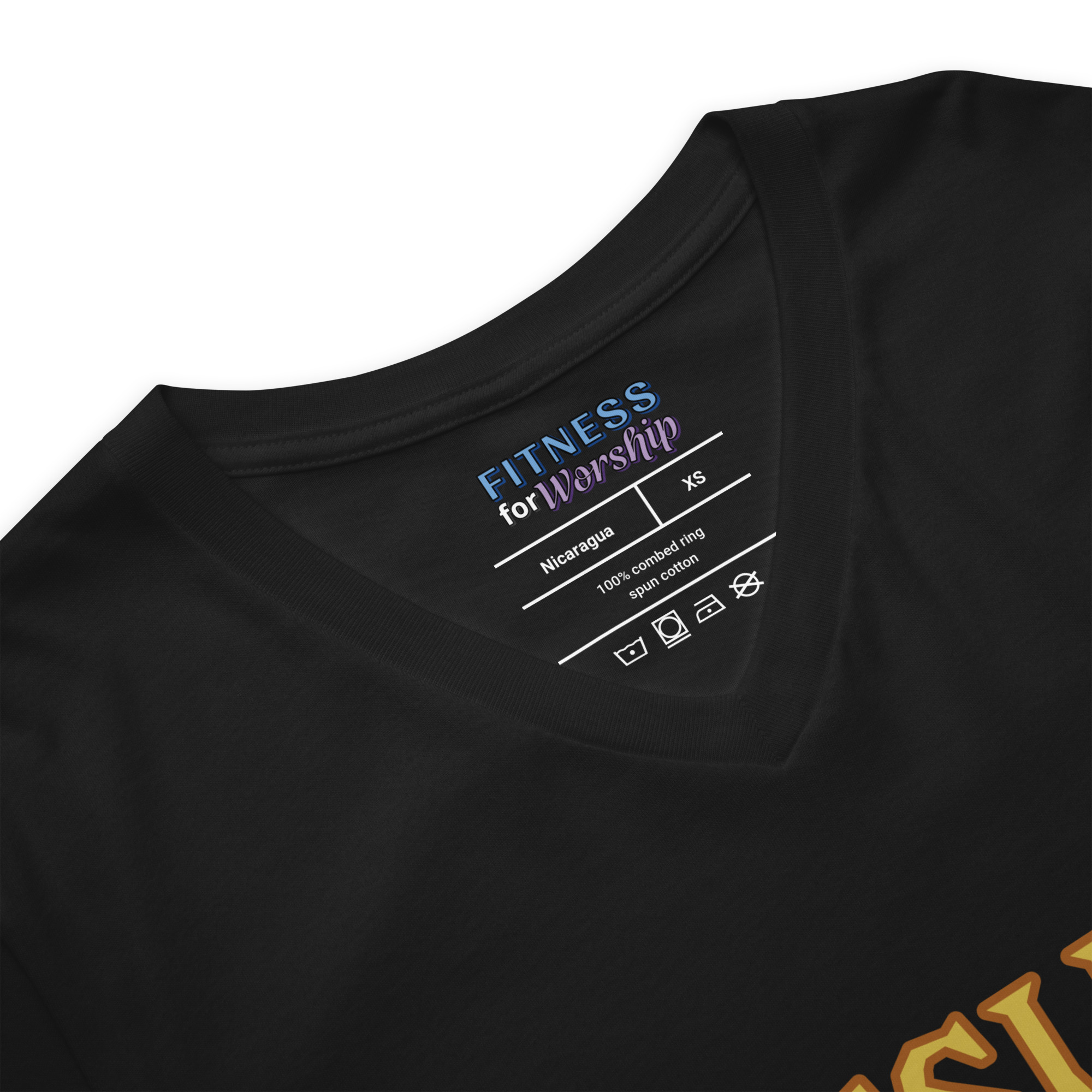 black “Jesus Set Me Free” Short Sleeve V-Neck T-Shirt
