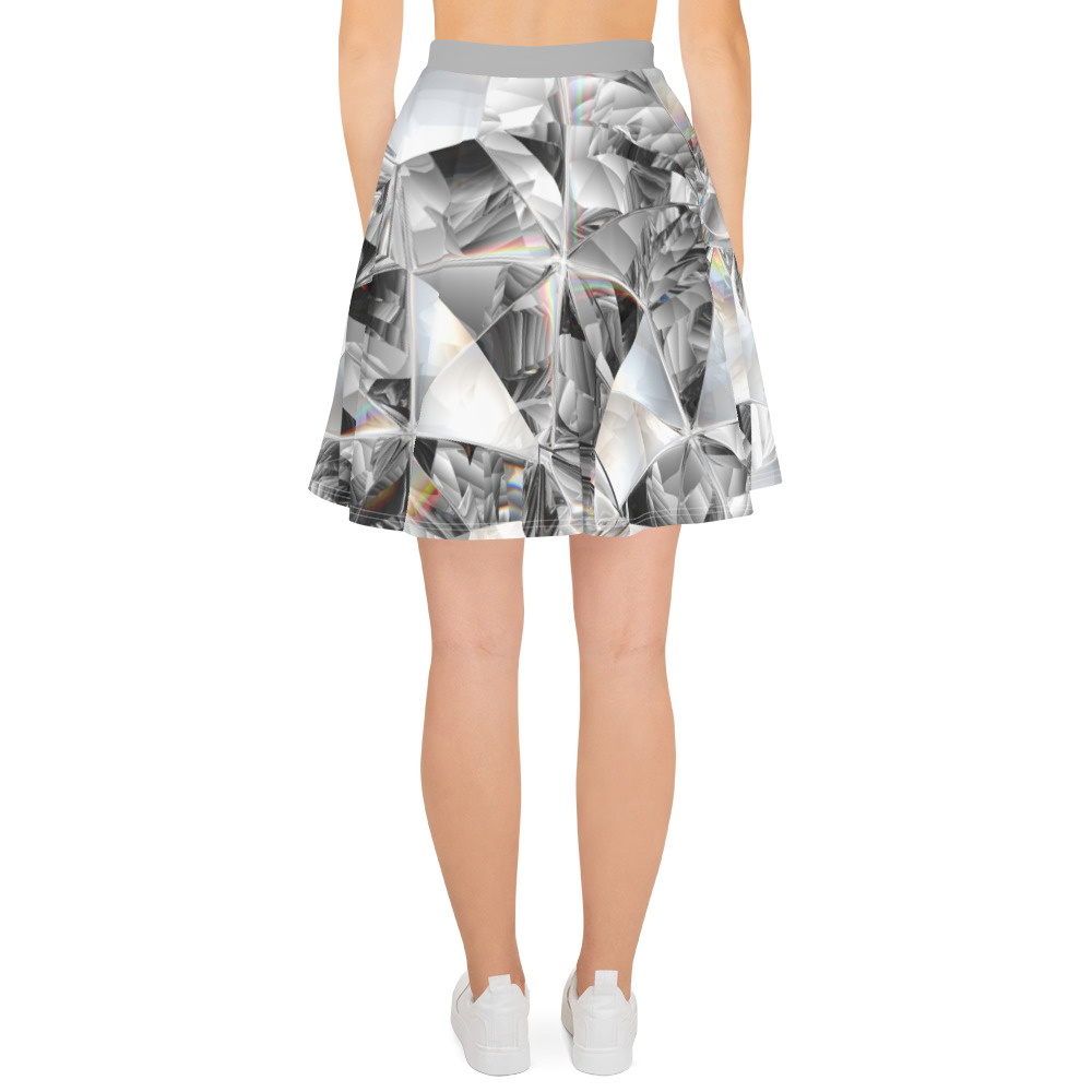 Silver Diamonds Skater Skirt by Fitness for Worship