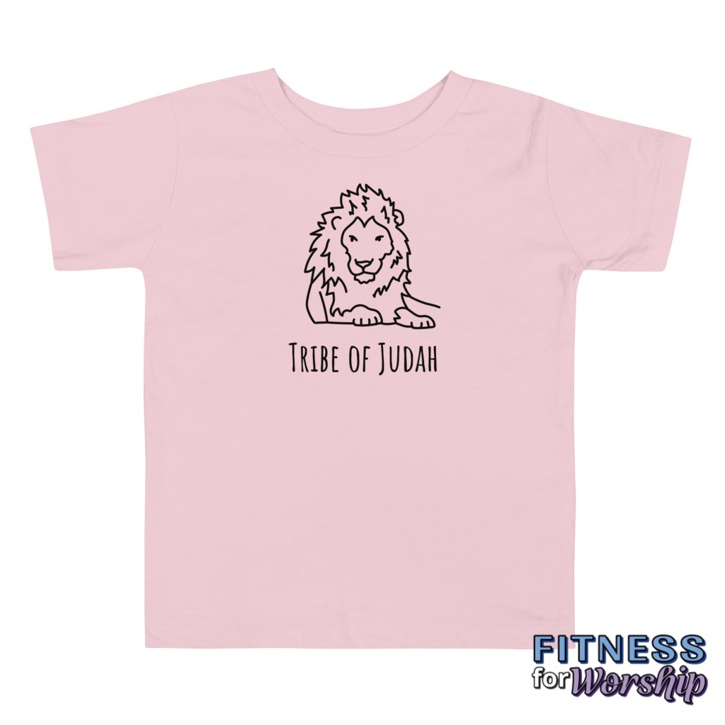 Pink Lion Tribe of Judah Short Sleeve T-Shirt for Toddlers by Fitness for Worship