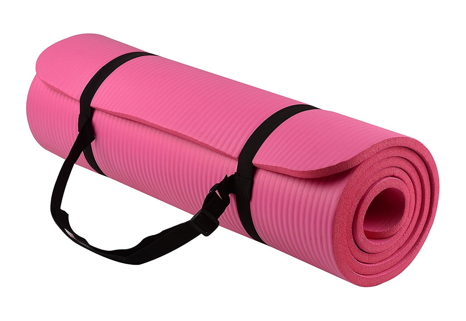 Pink JupiterGear Thick Exercise Mat with Carrying Strap