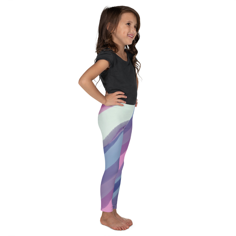 Watercolors kids leggings right