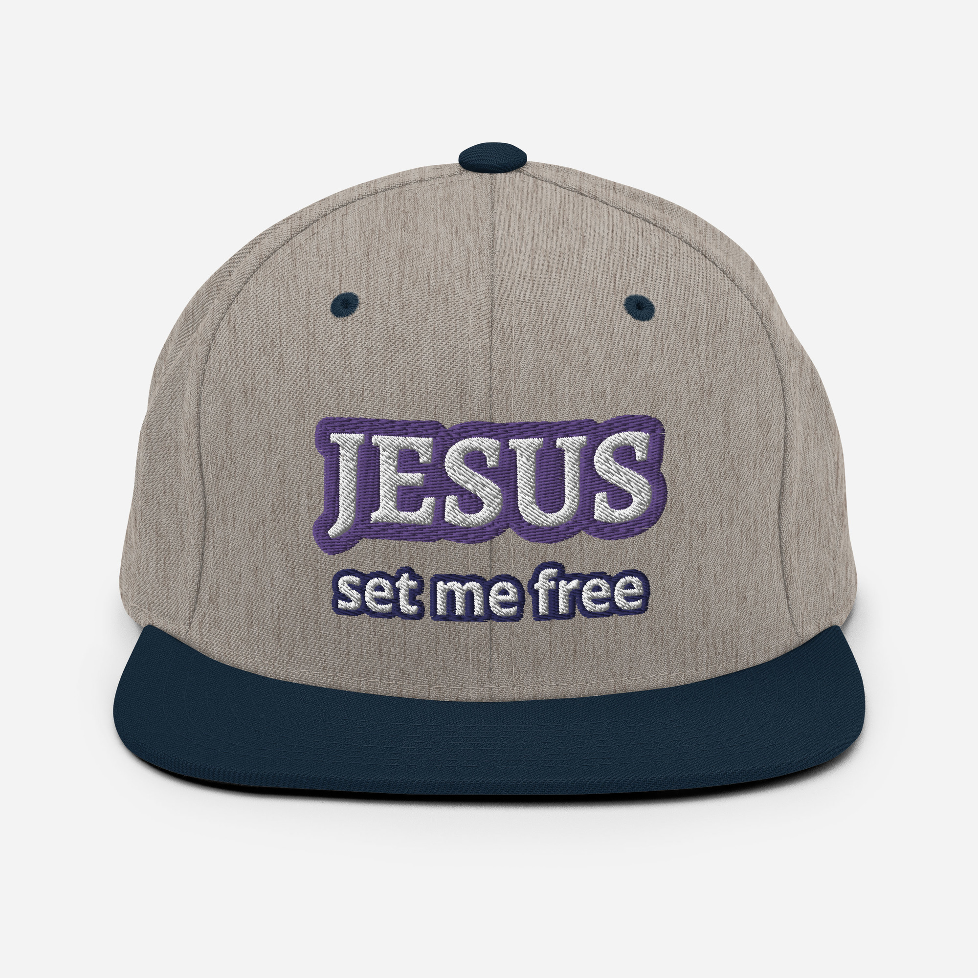 JESUS Set Me Free Two-Tone Snapback Hat by Fitness for Worship