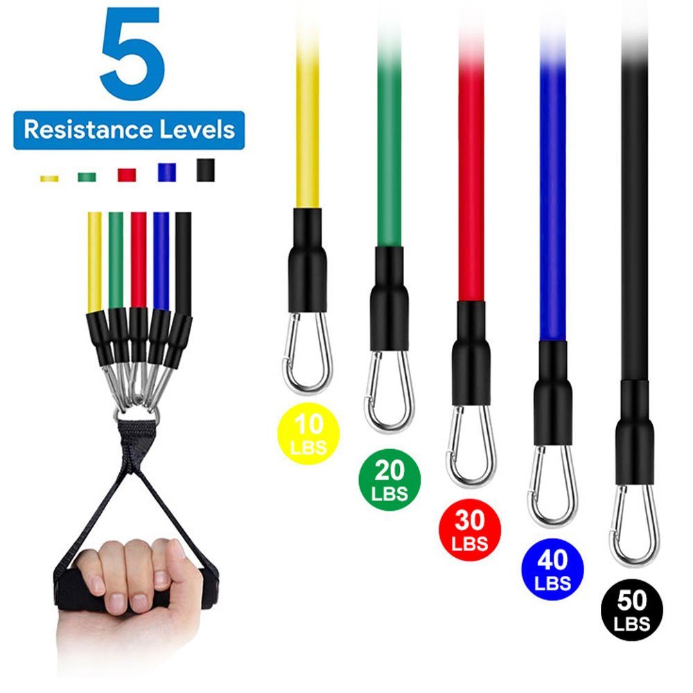 Latex Resistance Bands 11Pcs/Set, 150 lbs