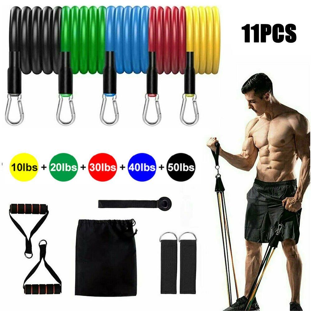 Latex Resistance Bands 11Pcs/Set, 150 lbs