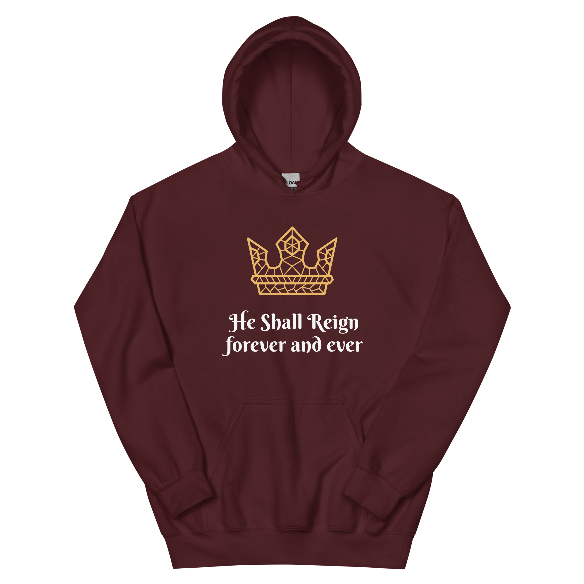 He Shall Reign Hoodie Sweatshirt by Fitness for Worship