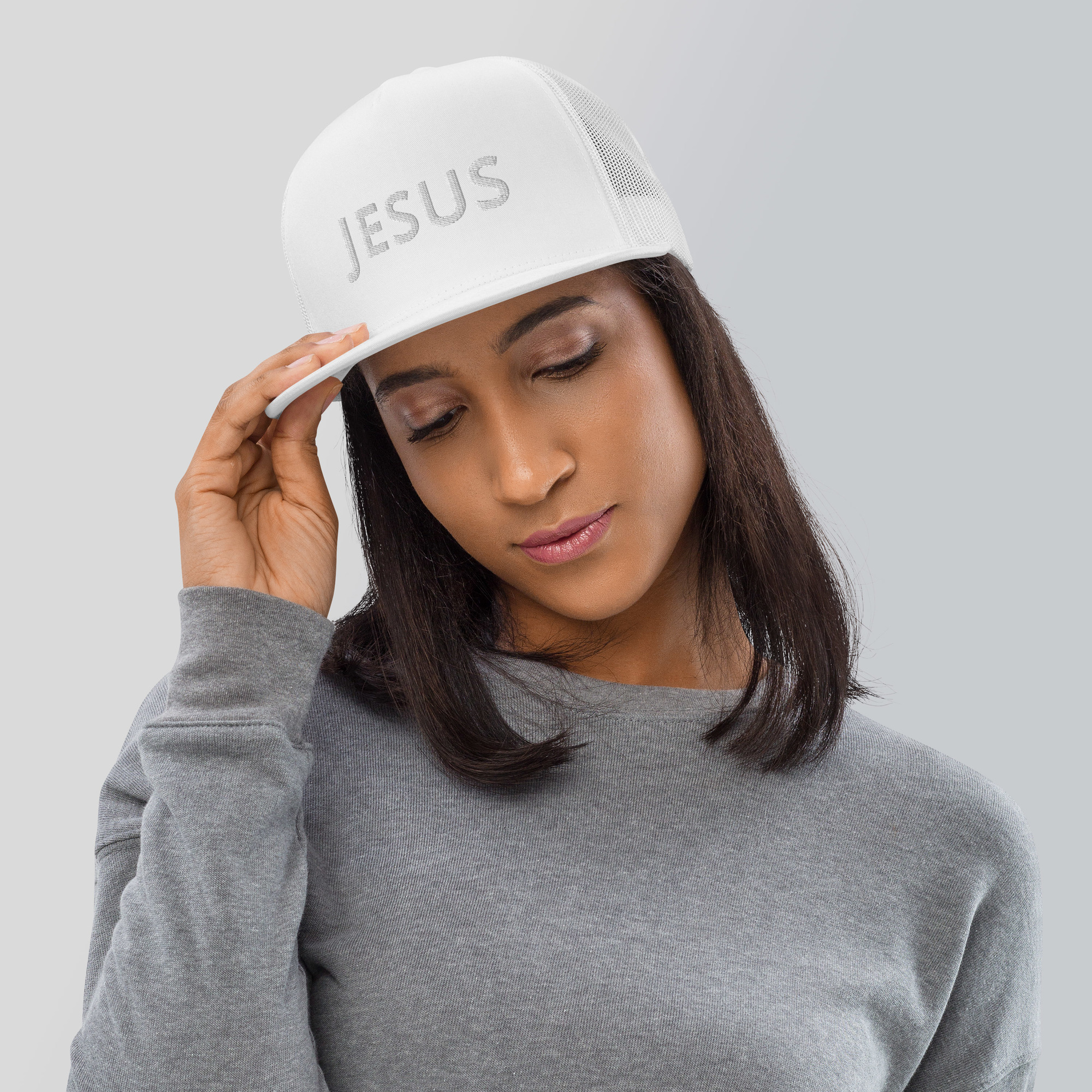 Jesus Solid Trucker Cap by Fitness for Worship
