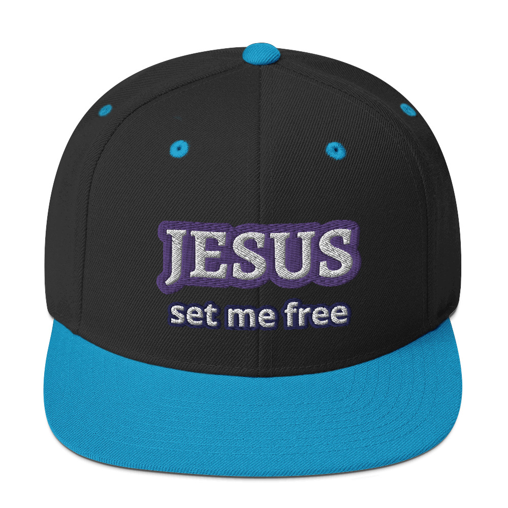 JESUS Set Me Free Two-Tone Snapback Hat by Fitness for Worship