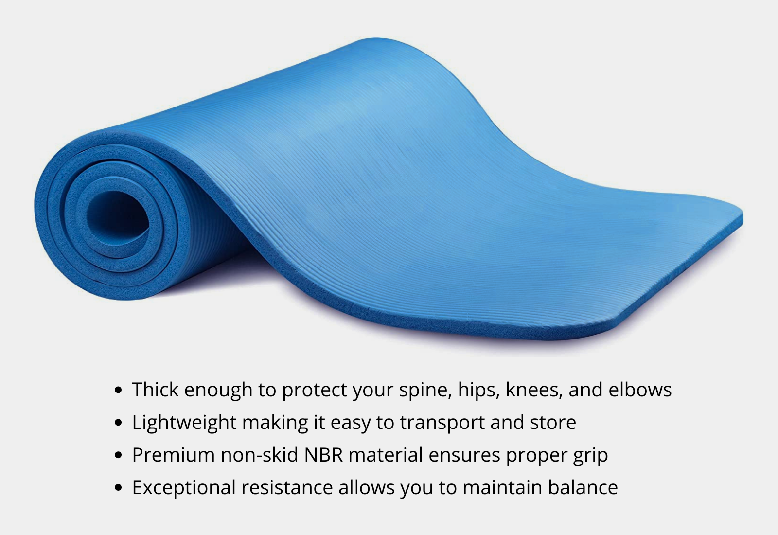 Blue JupiterGear Thick Exercise Mat with Carrying Strap
