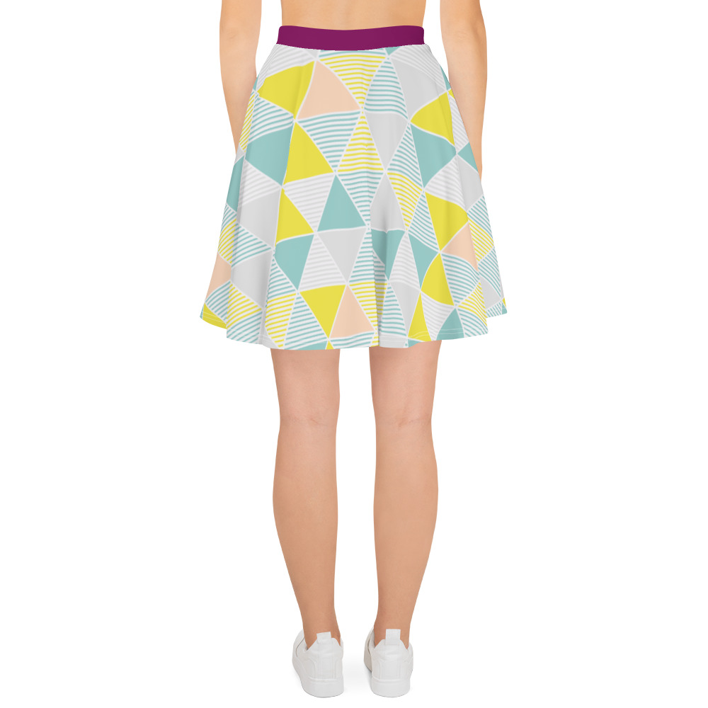 Pastel Triangles Skater Skirt