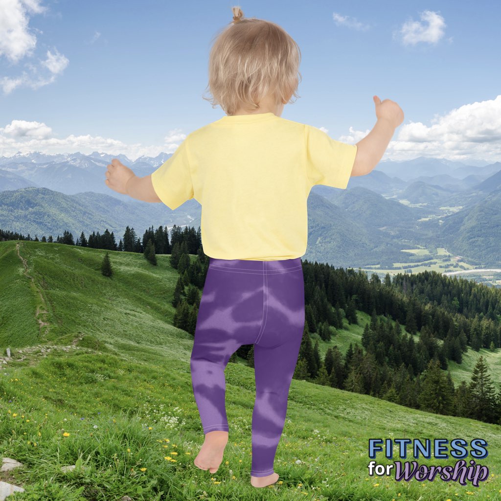 “Royalty” Purple Tie-Dye Leggings for Girls – Kids, Toddlers by Fitness for Worship