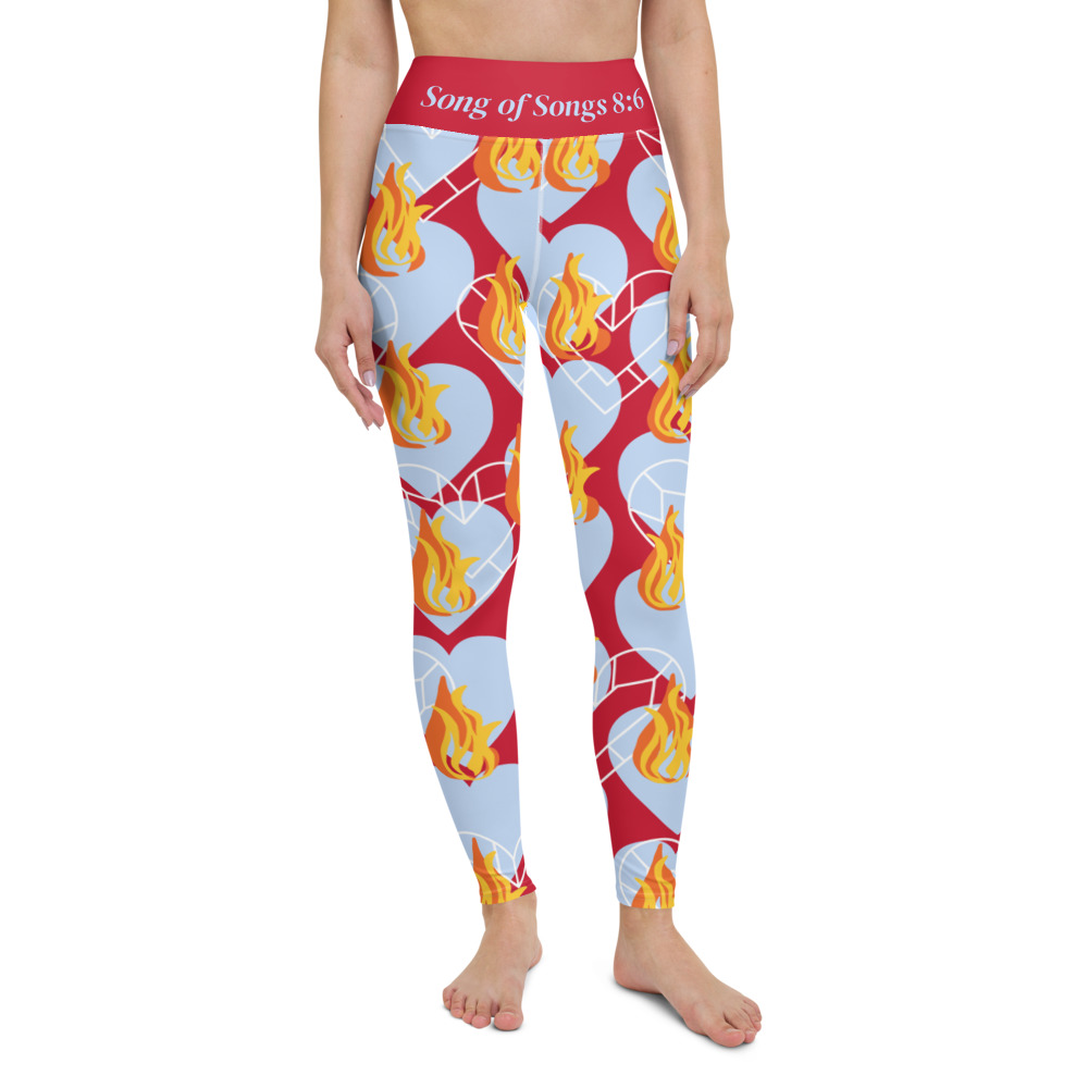 Flames of Fire High Waist Leggings for Women by Fitness for Worship