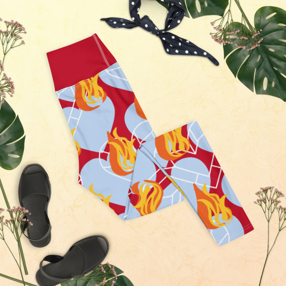 Flames of Fire High Waist Leggings for Women by Fitness for Worship