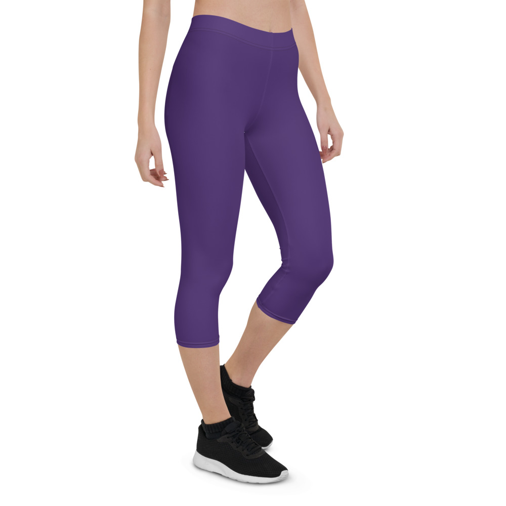 Purple Capri Leggings for Women by Fitness for Worship