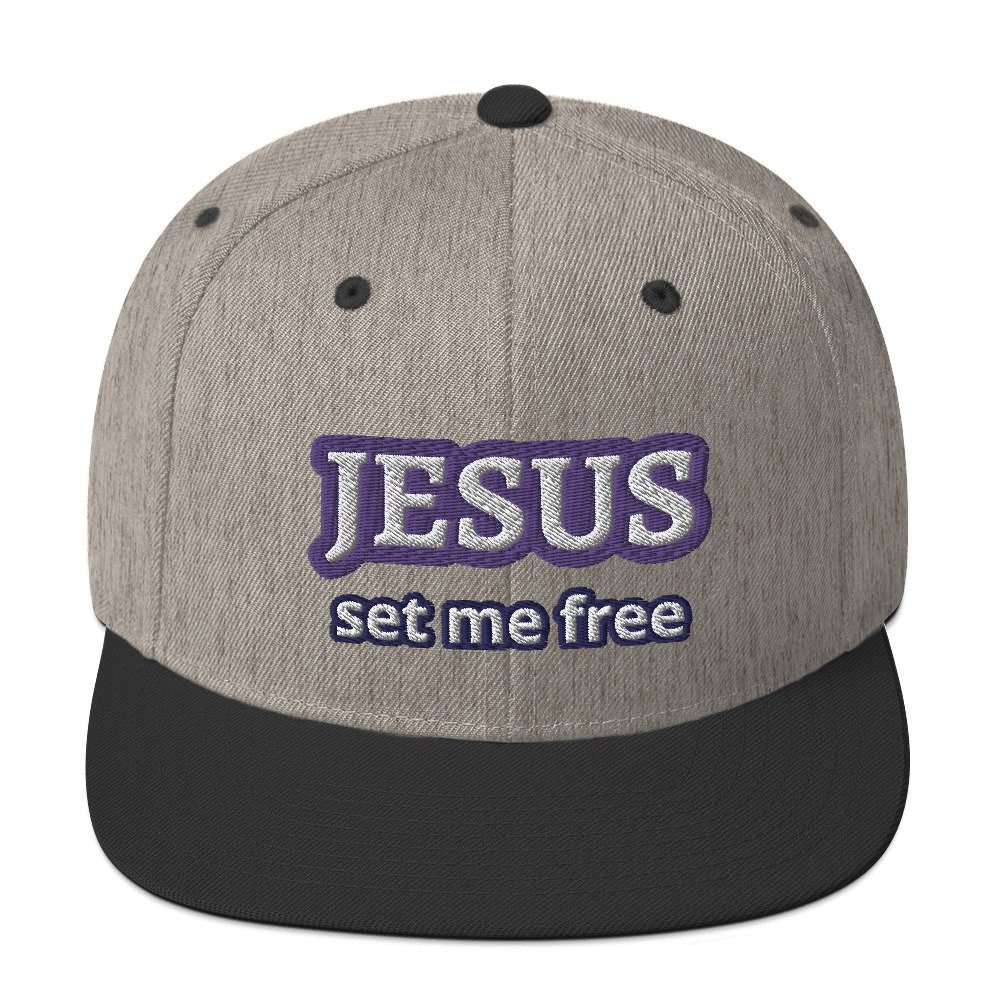 JESUS Set Me Free Two-Tone Snapback Hat by Fitness for Worship
