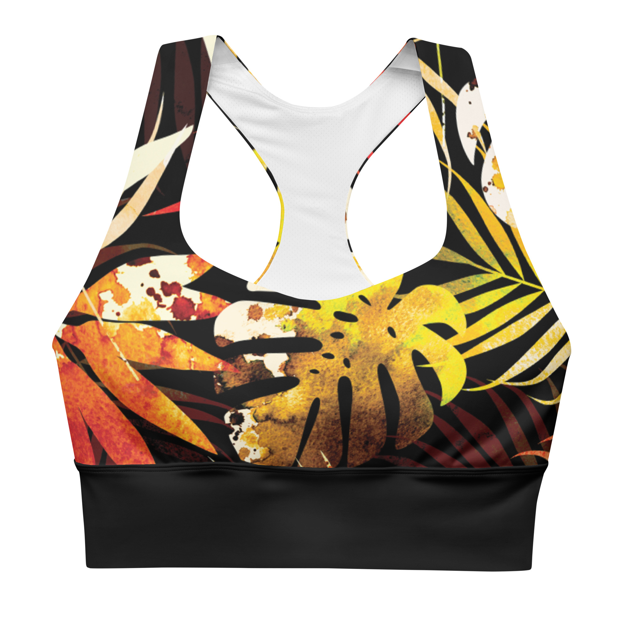 Autumn Leaves Longline Sports Bra by Fitness for Worship