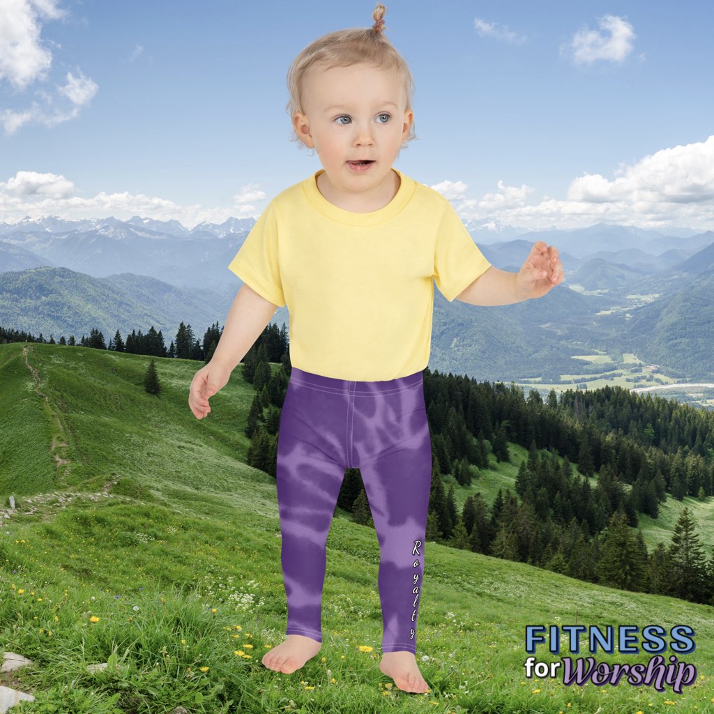 “Royalty” Purple Tie-Dye Leggings for Girls – Kids, Toddlers by Fitness for Worship