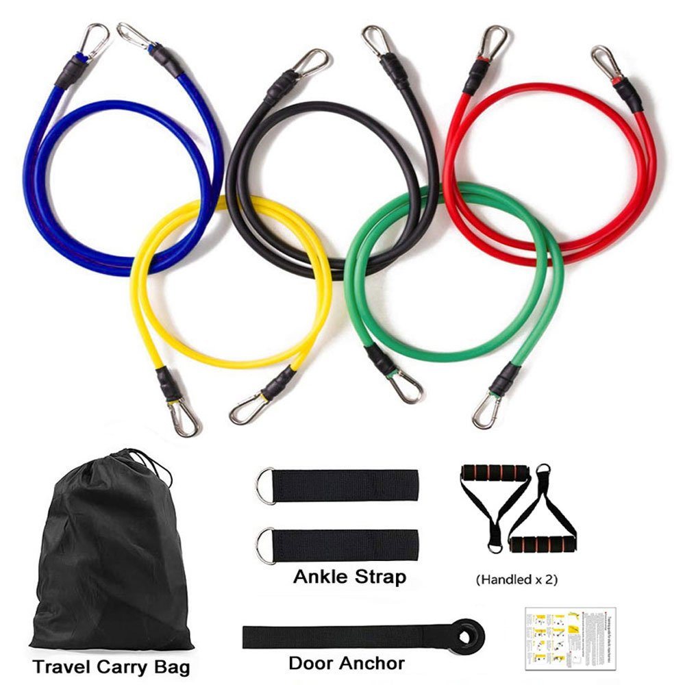 Latex Resistance Bands 11Pcs/Set, 150 lbs