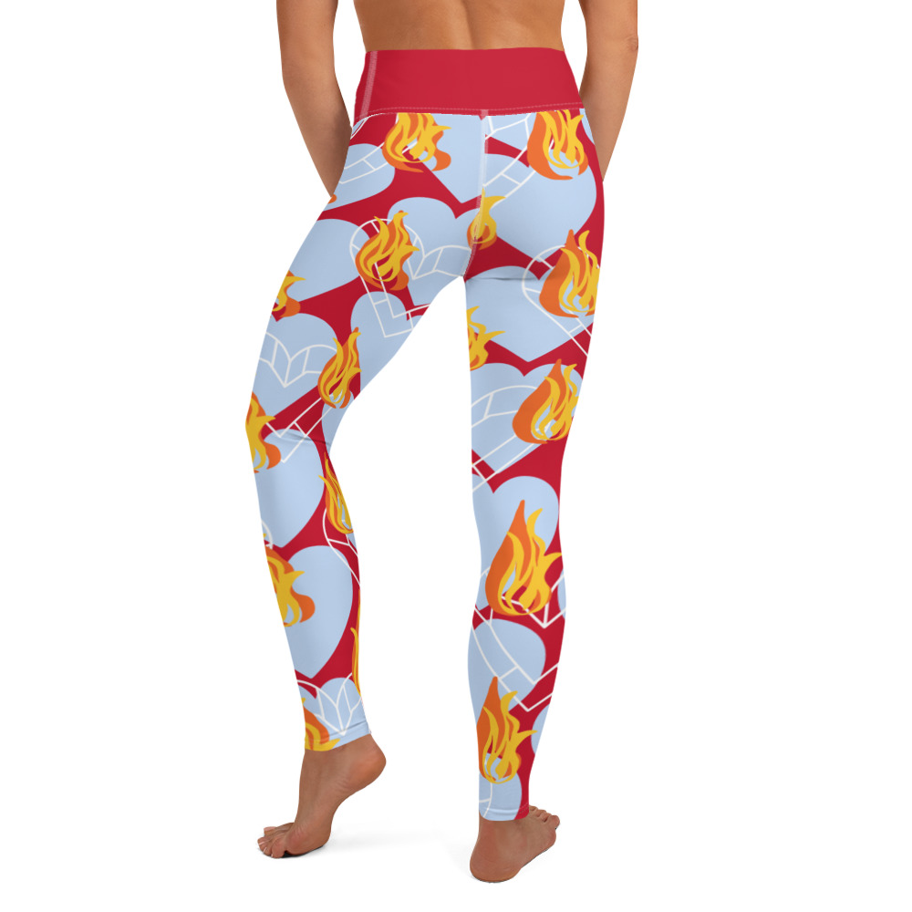 Flames of Fire High Waist Leggings for Women by Fitness for Worship