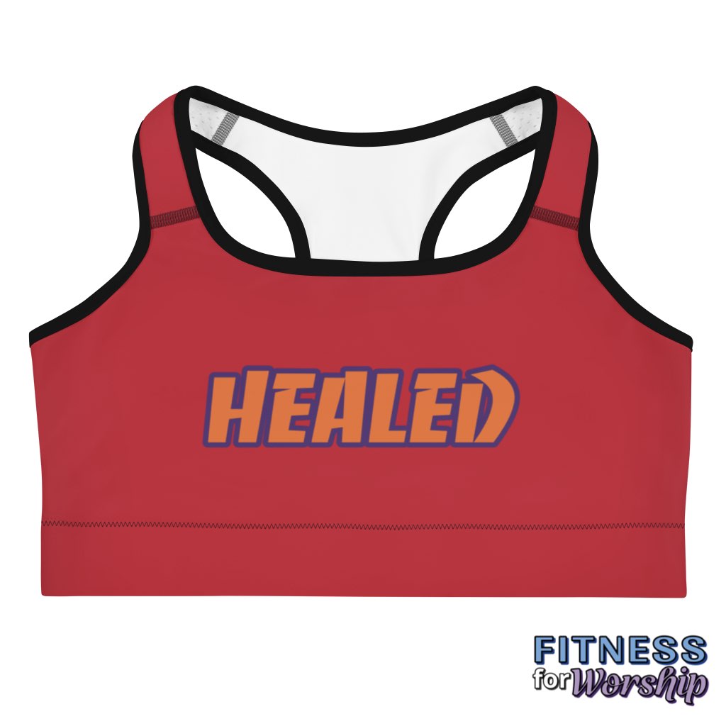 HEALED Red Sports bra by Fitness for Worship