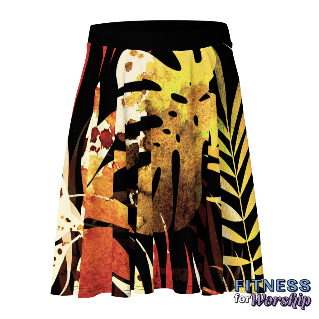 Autumn Leaves Skater Skirt by Fitness for Worship