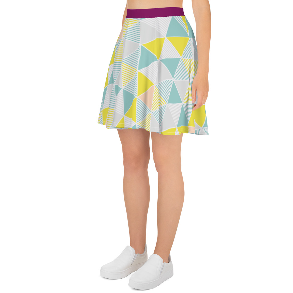 Pastel Triangles Skater Skirt