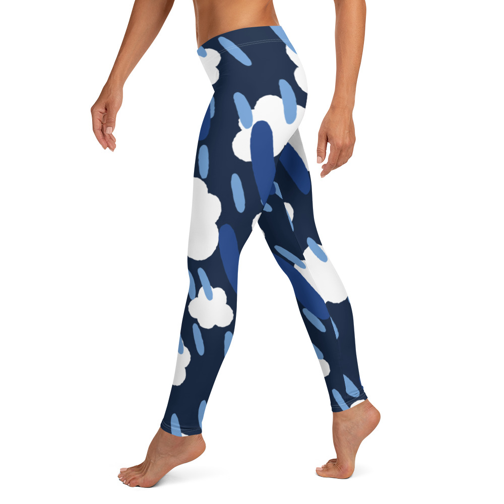 Clouds and Rain all-over-print leggings left
