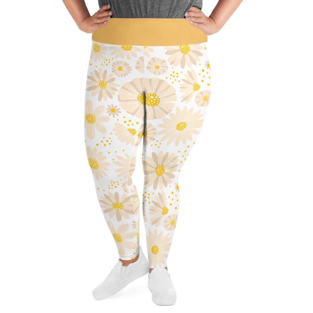 Daisies High Waist Leggings for Women by Fitness for Worship