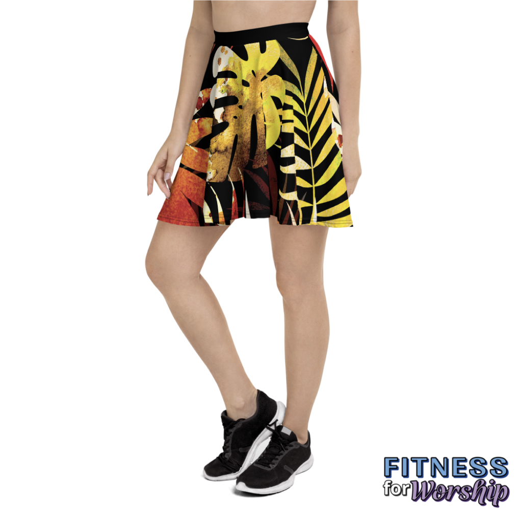 Autumn Leaves Skater Skirt by Fitness for Worship