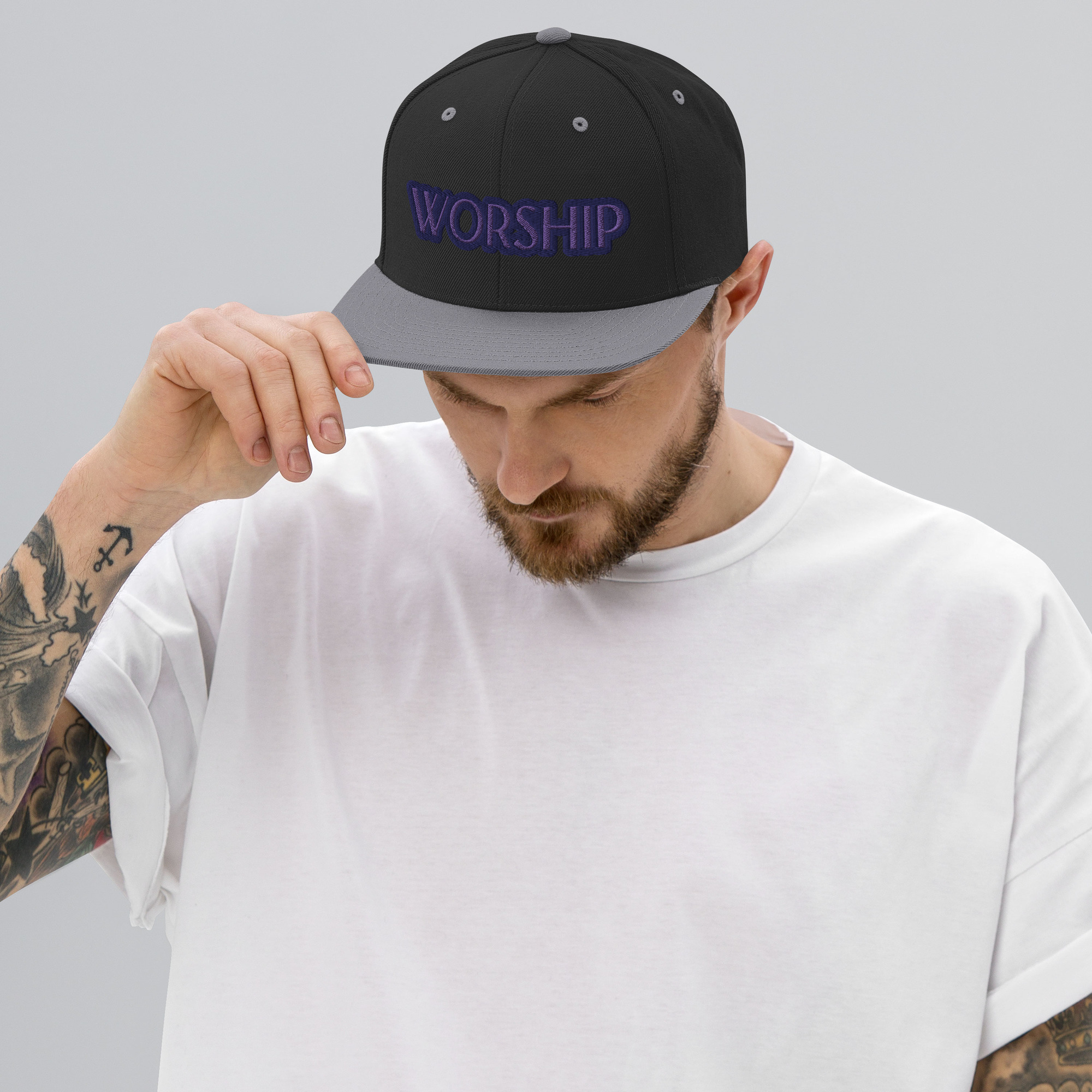 Worship Two-Tone Snapback Hat by Fitness for Worship