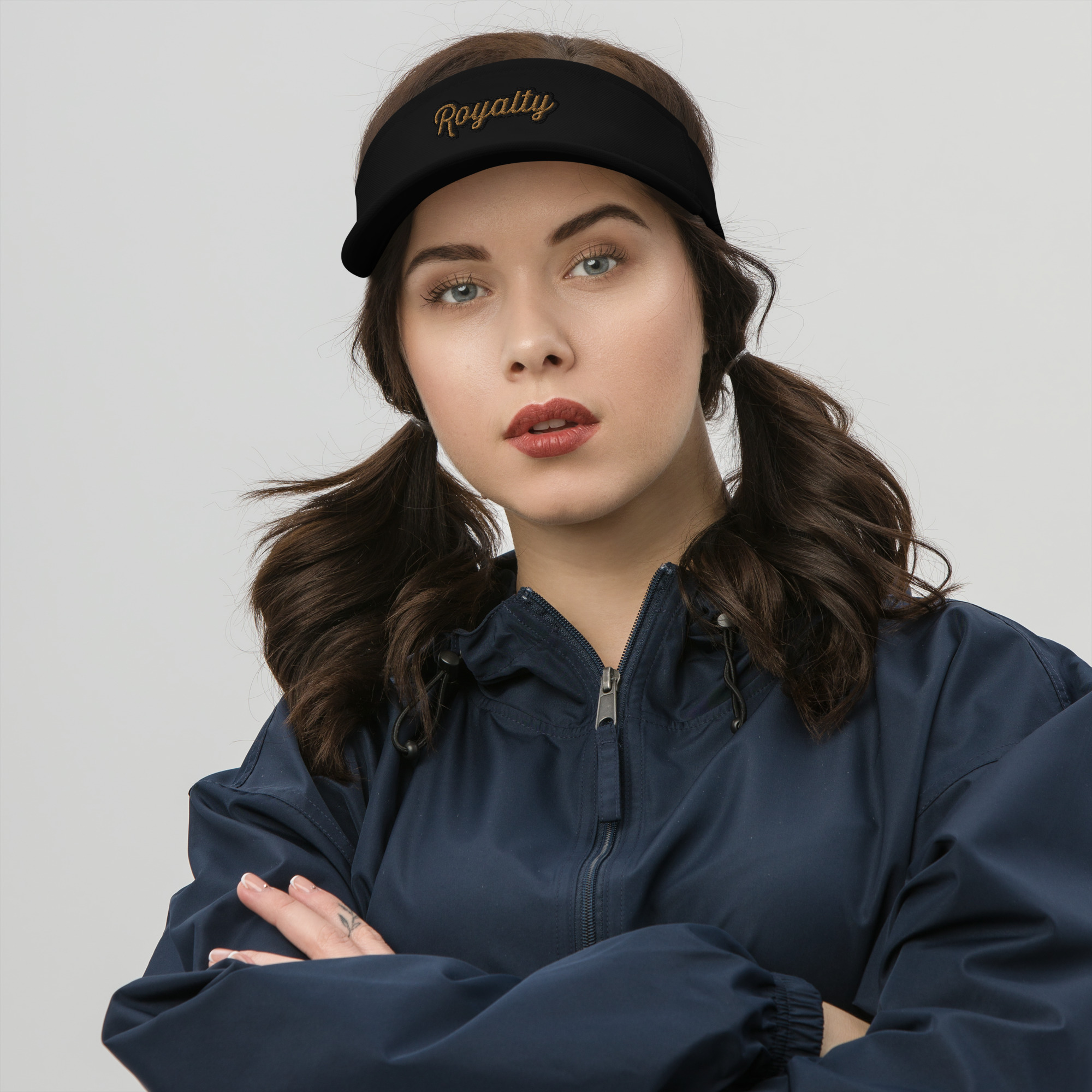 woman wearing Royalty Visor by Fitness for Worship
