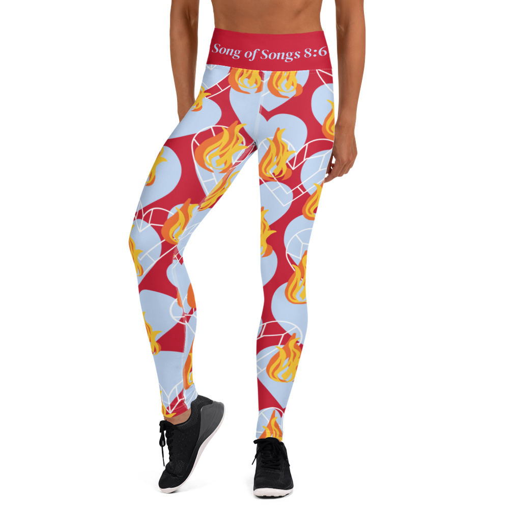 Flames of Fire High Waist Leggings for Women by Fitness for Worship